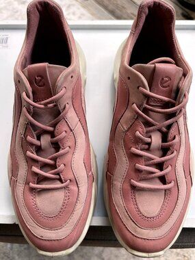 ECCO Chunky Sneaker Dusty Rose Pink Leather Platform Sneakers EU 36 US 5-5.5